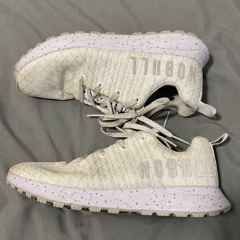 NOBULL Speckled Athletic Shoes in Cream and Gray